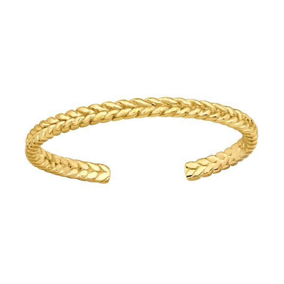 14k Gold Vermeil Braid Adjustable Toe Ring - Picture 1 of 1